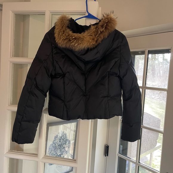 Laundry Black puffer jacket fur hood large - Picture 8 of 8